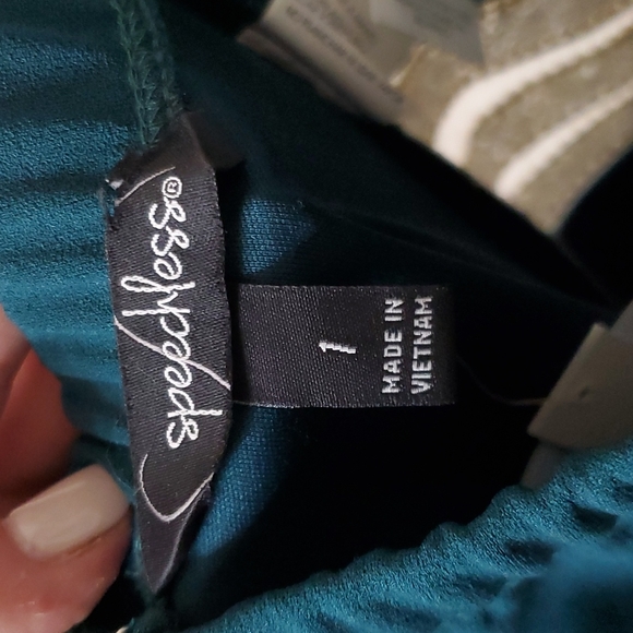 2/$5 Emerald Green High-Neck, Backless Mini Dress with Cutout Sides - Picture 5 of 6